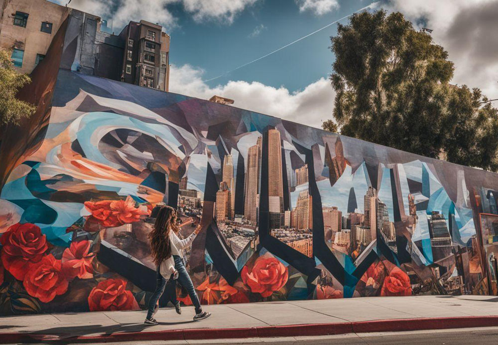 A person walking on the sidewalk