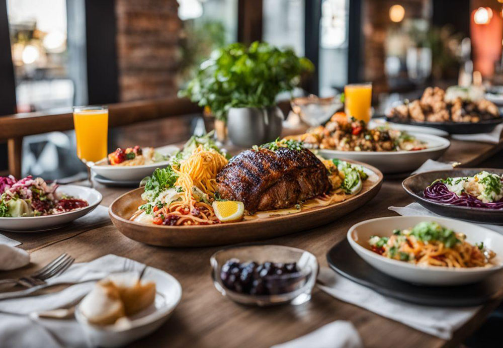 A table full of food